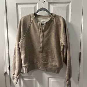 A & F cropped Henley sweatshirt